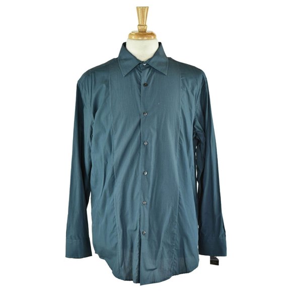 Alfani Button Down Shirt LG Blue - Picture 1 of 2
